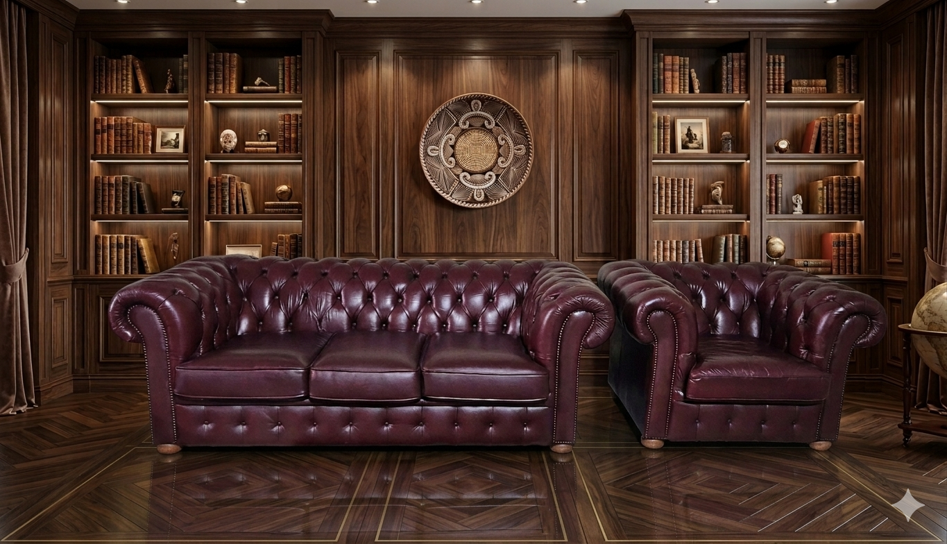 체스터필드 이태리 전체 천연 가죽 3+1인 소파쇼파세트