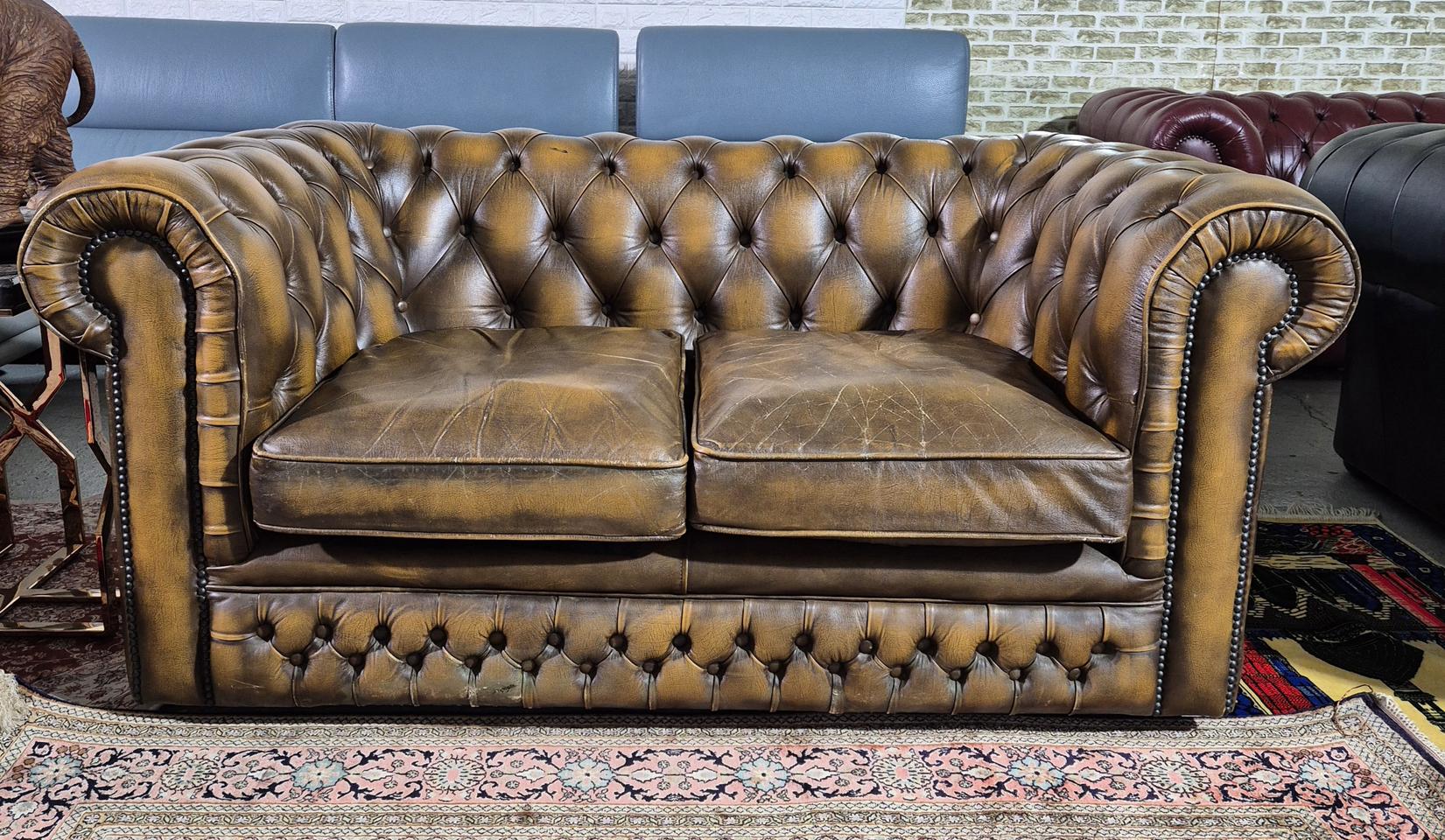 영국 체스터필드 전체 천연가죽 3인 소파쇼파 서울경기근거리 무료배송