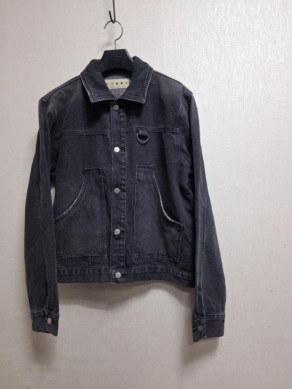 제품 신상품 차콜 먹색 나염 루즈핏  데님 쟈켓 적당한 크롭 100까지