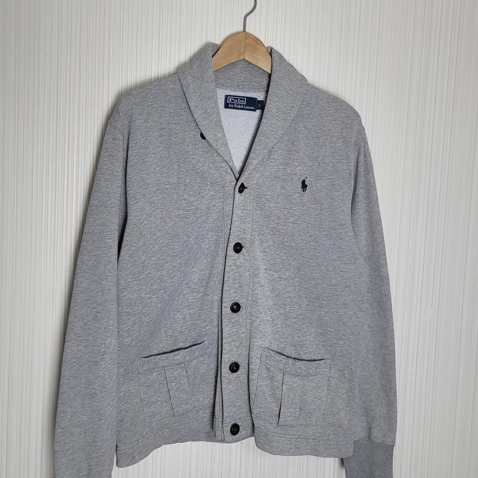 95-100 폴로 스웻 가디건 숄카라넥 그레이멜란지 랄프로렌