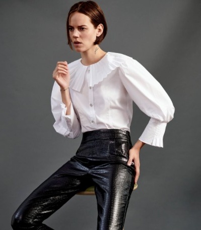 새) 자라 플리츠 블라우스