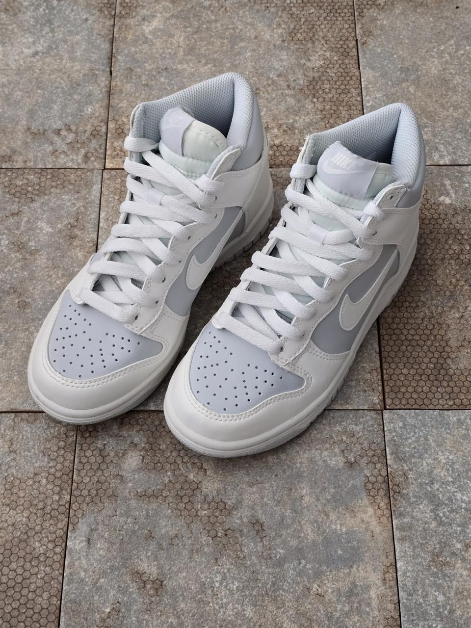 (225)나이키 덩크 하이 퓨어 플래티넘 스니커즈 운동화