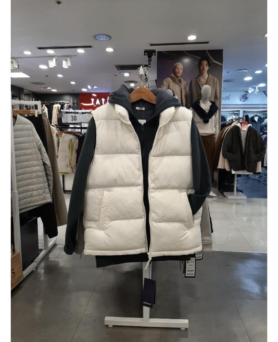 (택있는새옷) 폴햄 남녀공용 아이보리 조끼패딩 95