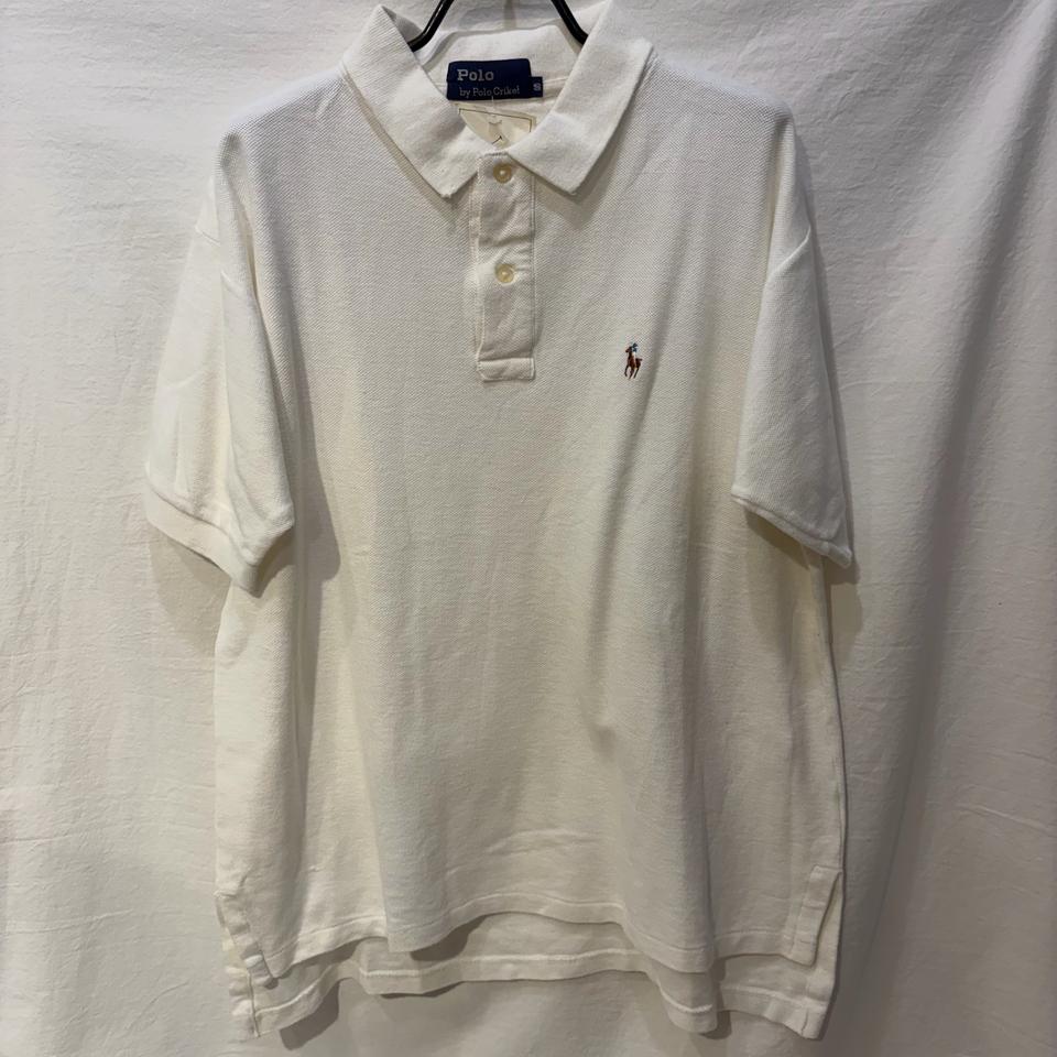 폴로 바이 폴로 크리켓 화이트 반팔 카라티셔츠 90s