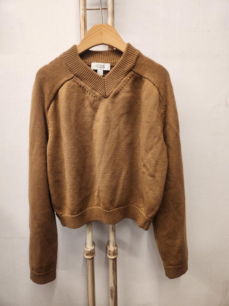 COS 브이넥 니트 XS 카멜색