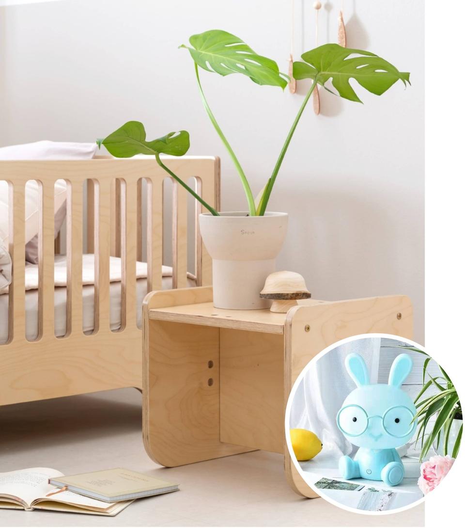 쁘띠라뺑 로이 자작나무 다용도 협탁, 토끼 무드등 일괄 판매