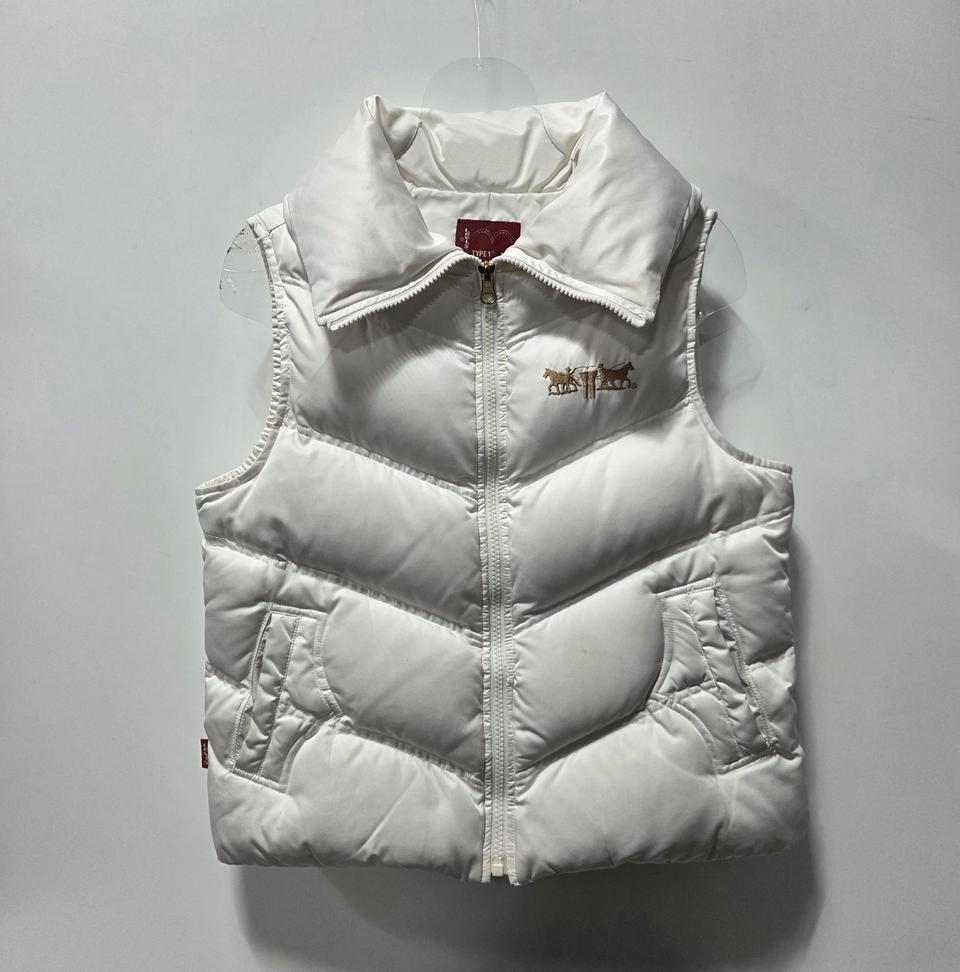 리바이스 키즈 화이트 패딩 조끼 145 26033003