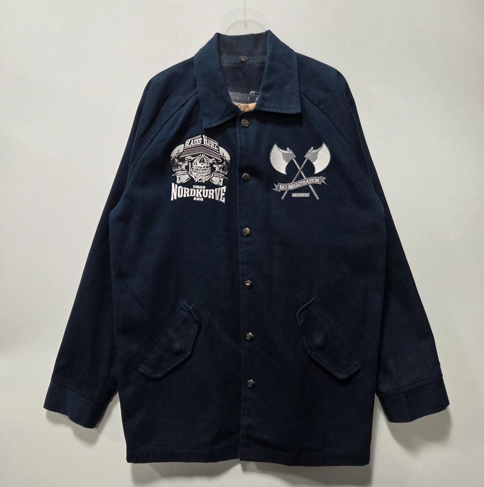 BLAUES HERZ 네이비 로고 코치 자켓 L 26033005