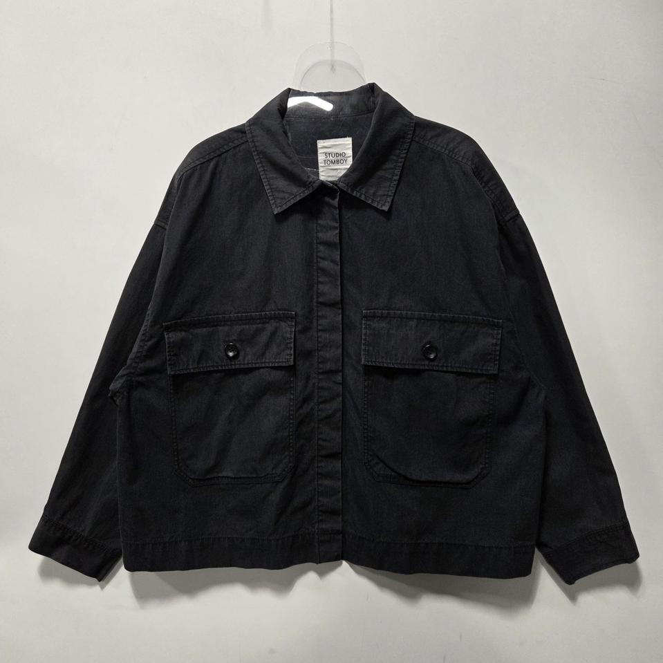 스튜디오 톰보이 블랙 오버핏 셔츠 자켓 26033010