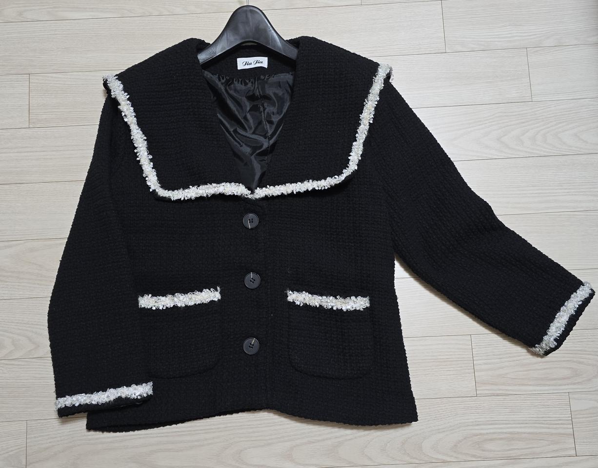 귀여운 세일러카라 블랙 트위드 자켓 가디건(아방해요~!)