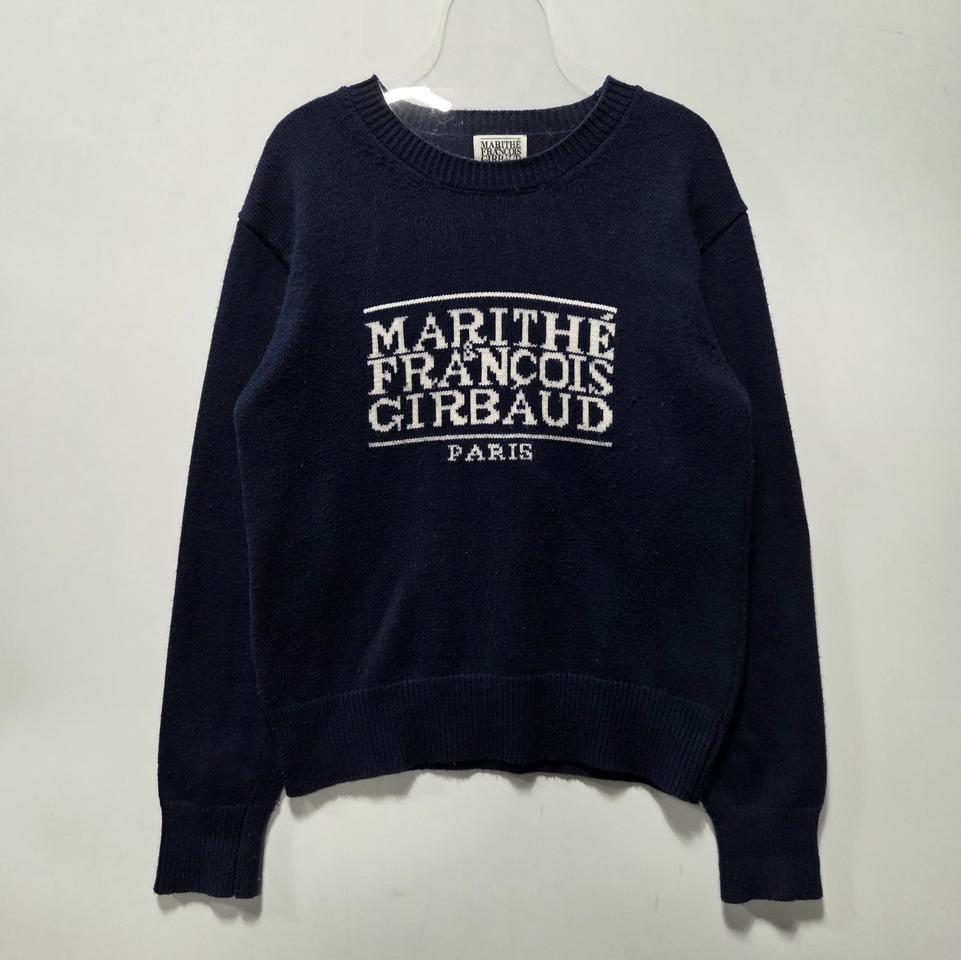 마리떼 프랑소와저버 네이비 클래식 로고 니트 S 26033012
