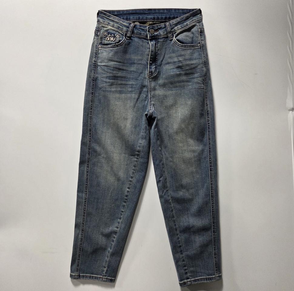 미우미우 여성 워싱 데님 팬츠 29 26033018