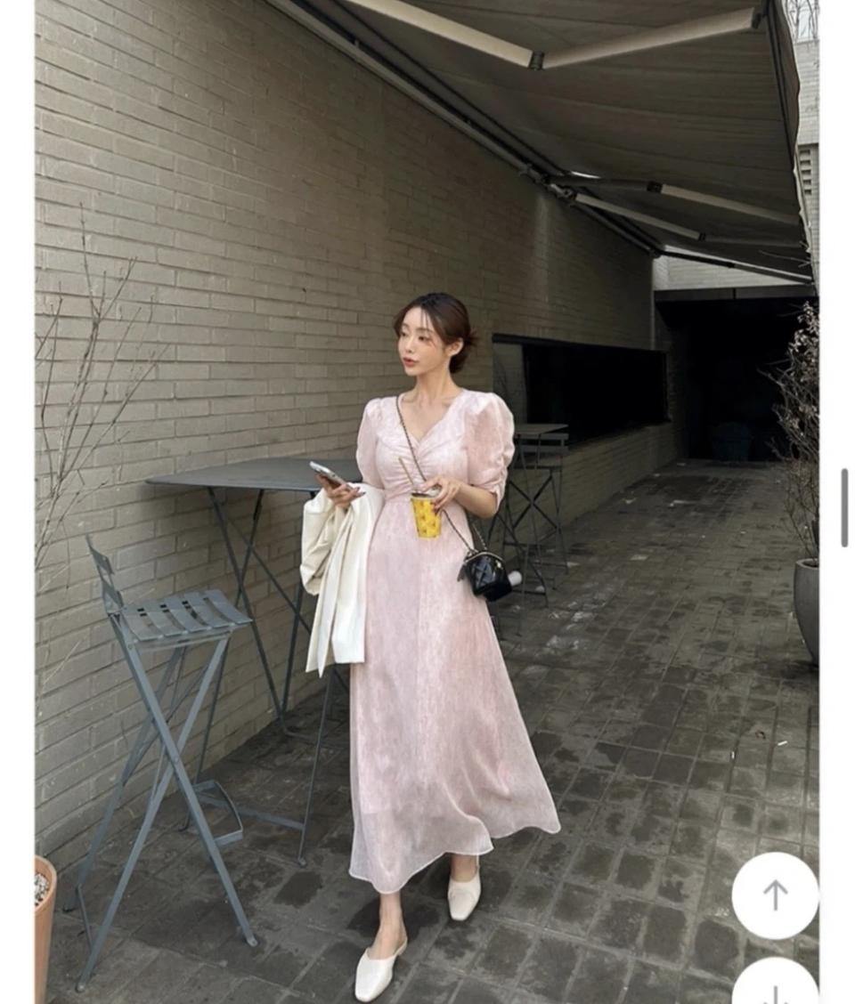 메이빈스 자체제작 원피스 벚꽃 핑크 봄원피스 롱원피스