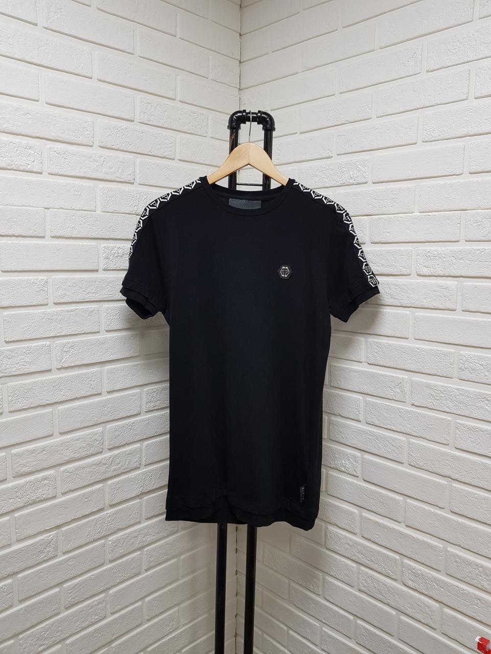 [m/95/정품] 필립플레인 블랙 반팔 티셔츠