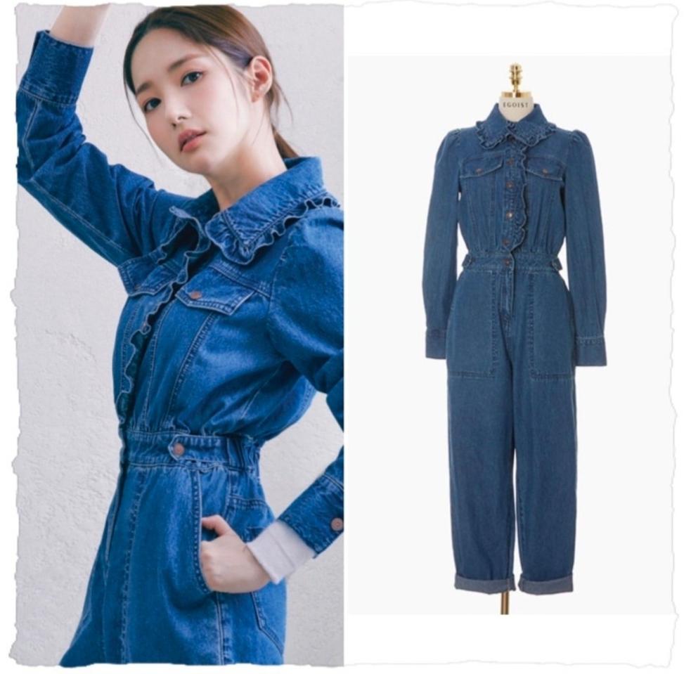 여성 55size 에고이스트 데님 점프수트