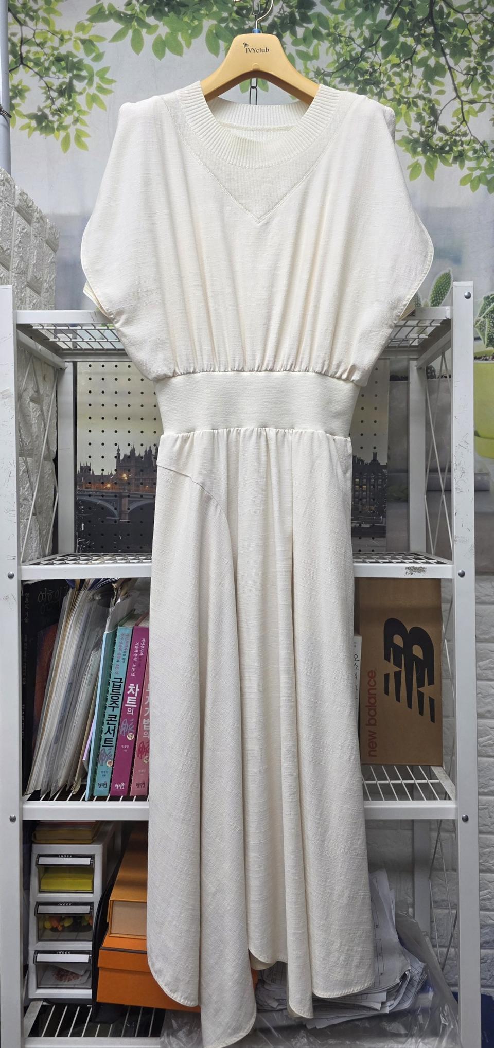 시스템 롱원피스 55 캡소매 아이보리 여름원피스 WM56