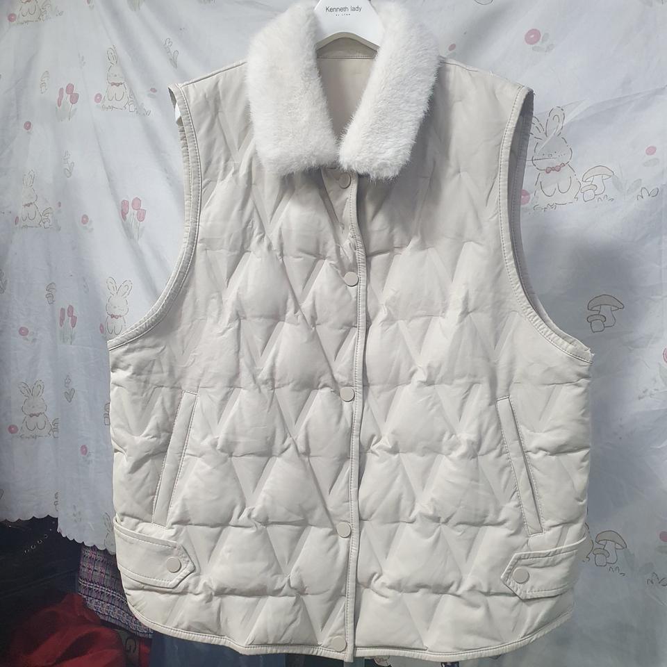 시티지   인조가죽   다운   베스트