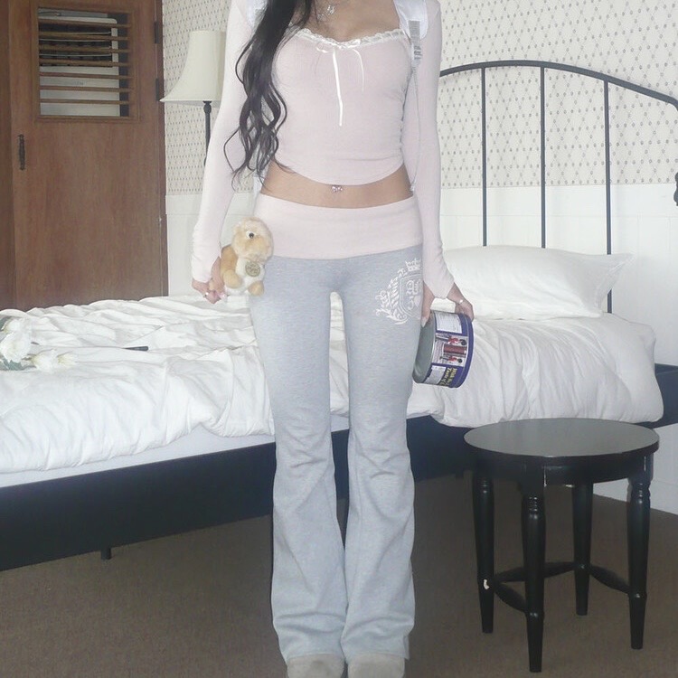 [새상품] 엔젤넘버 555 부츠컷 폴디드 팬츠 그레이 S