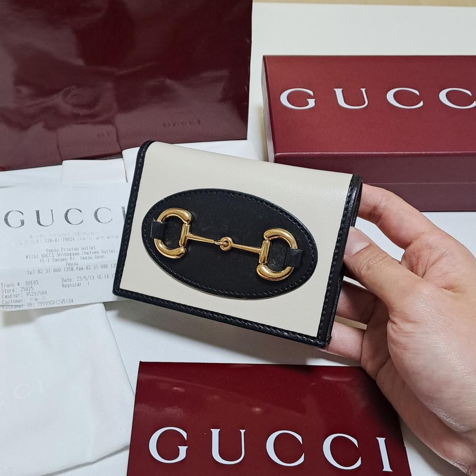 [정품/영수증풀세트] 구찌 홀스빗 지갑 (희소한 블랙 화이트 조합)