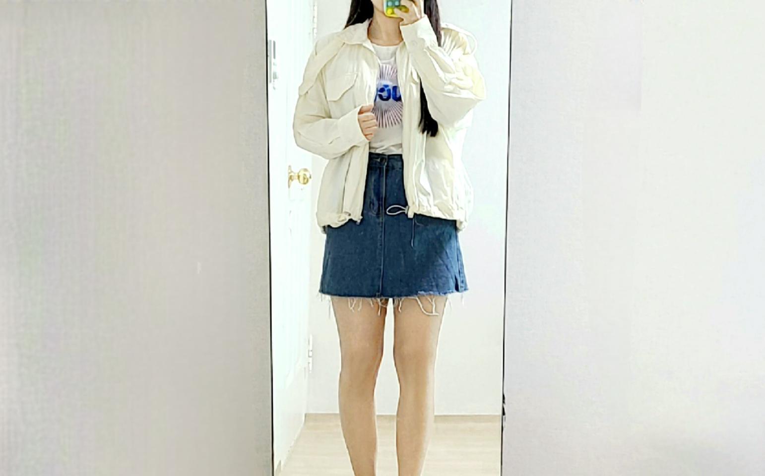 난닝구(NANING9) 하이넥 포켓 스트링 바람막이 점퍼