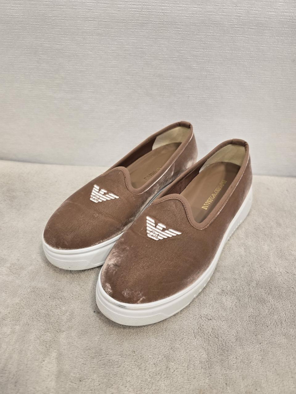 엠포리오 아르마니 벨벳 키높이 슬립온 단화 230