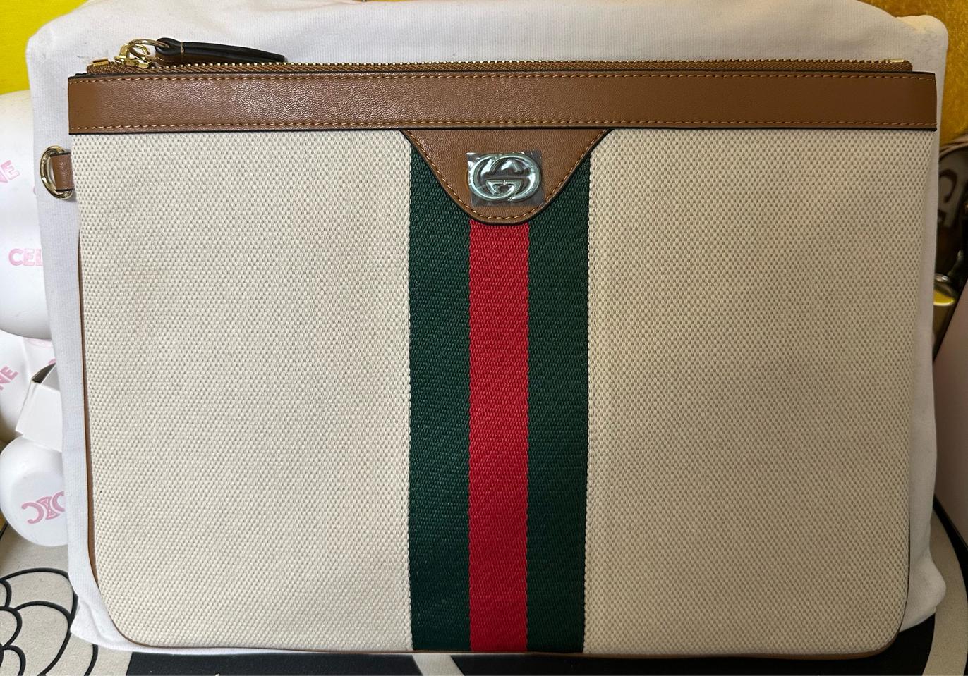 구찌 오피디아 GG 스트라이프클러치