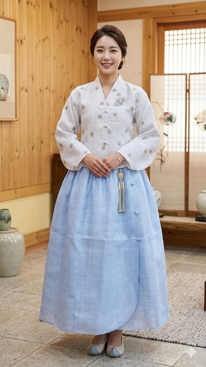 * 천연염색 천연 모시 생활복 셋트*