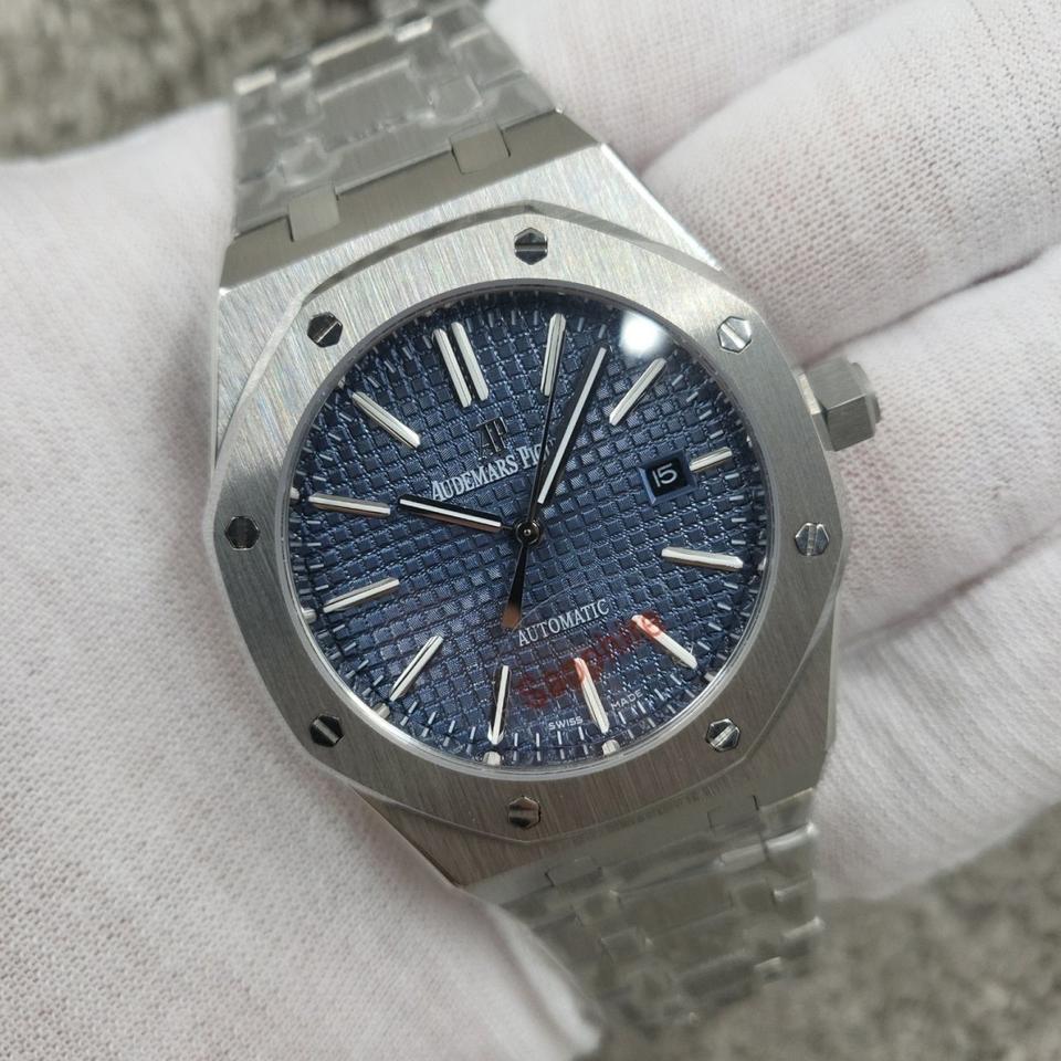 오데마피게 로얄오크 블루 실버 메탈