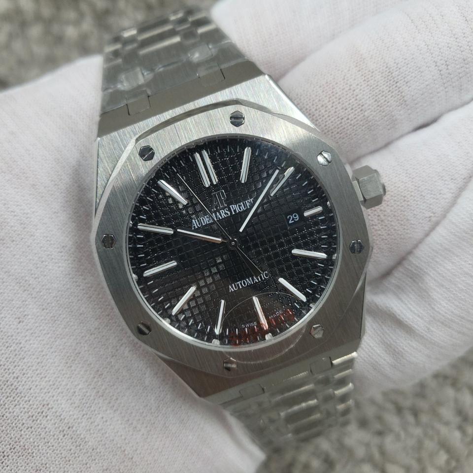 오데마피게 로얄오크 블랙 실버 메탈