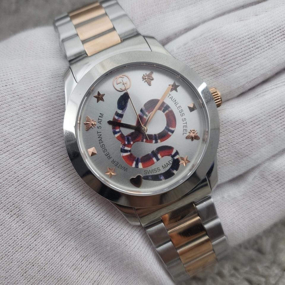 구찌 스네이크 실버 콤비 메탈