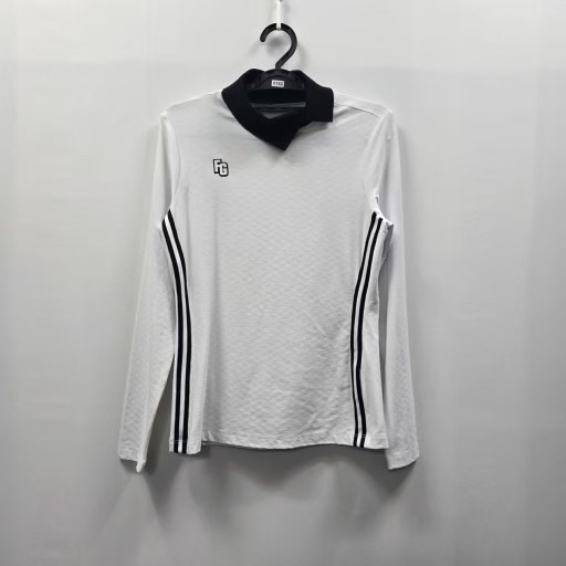 0182 FAHTOM 골프 긴팔 티셔츠 90 여성 슬림핏 화이트 카라 골