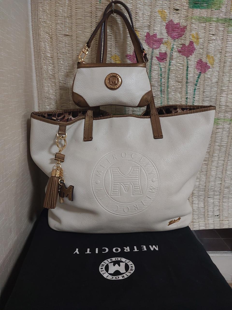 메트로시티 화이트 가방+미니백 세트