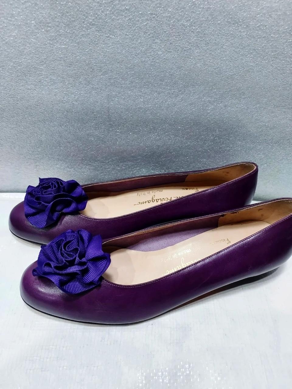 페레가모정품퍼플코사지구두새거