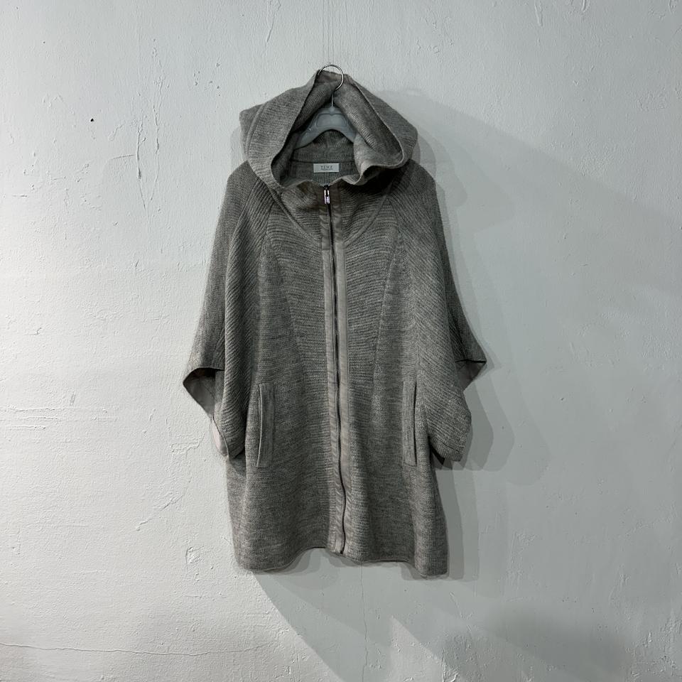 TIME 타임 알파카 모 후드반팔집업 FREE