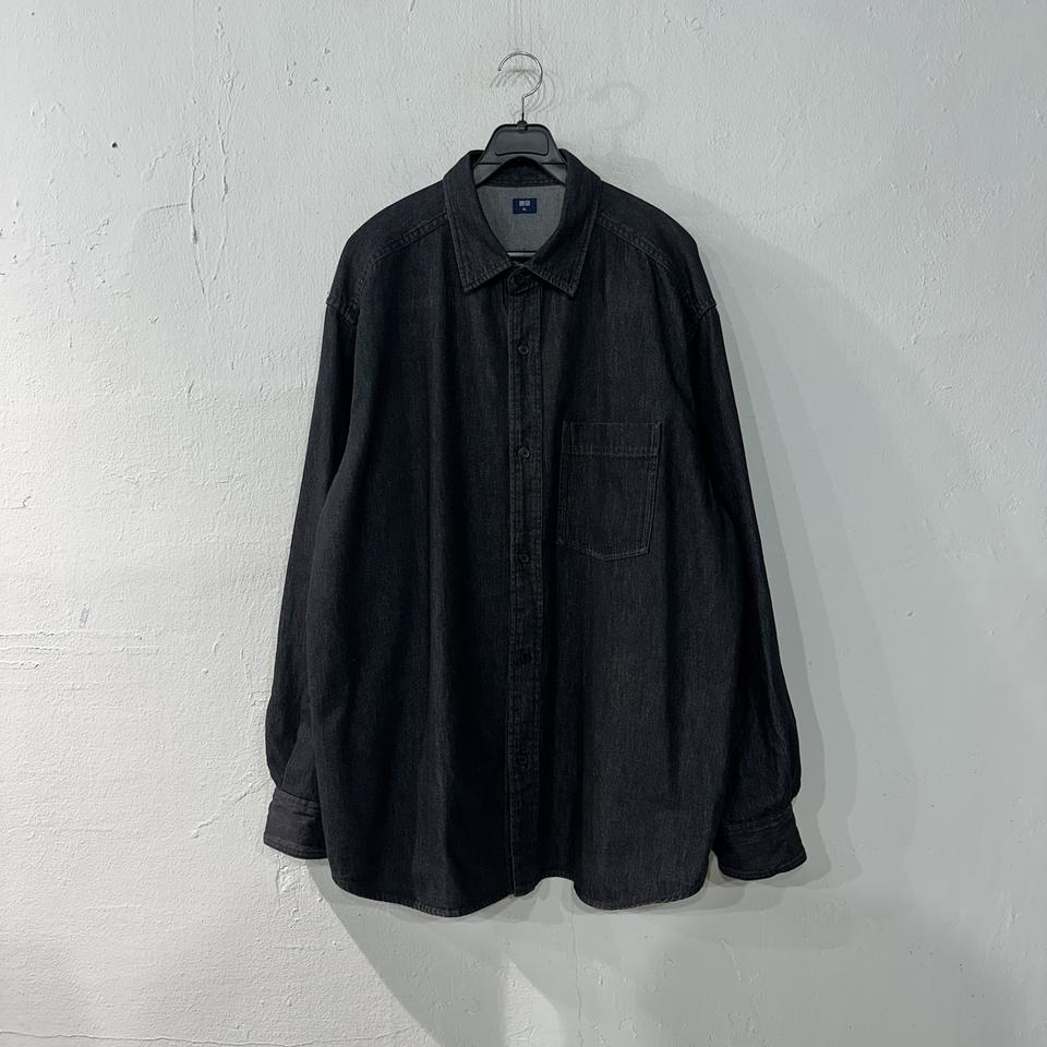 유니클로 데님 흑청남방 105-110