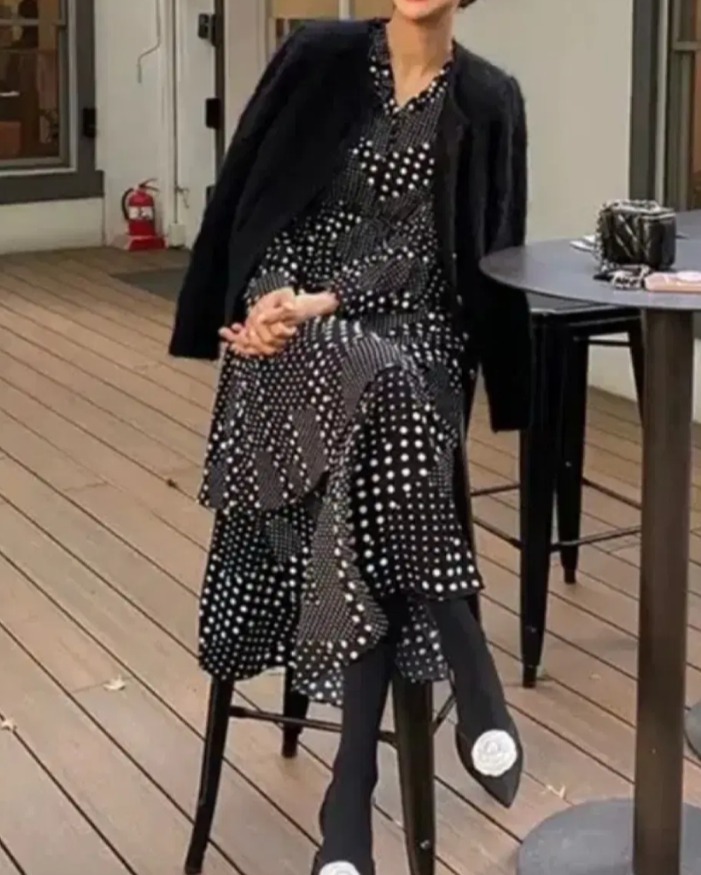 L162 도트캉캉롱원피스