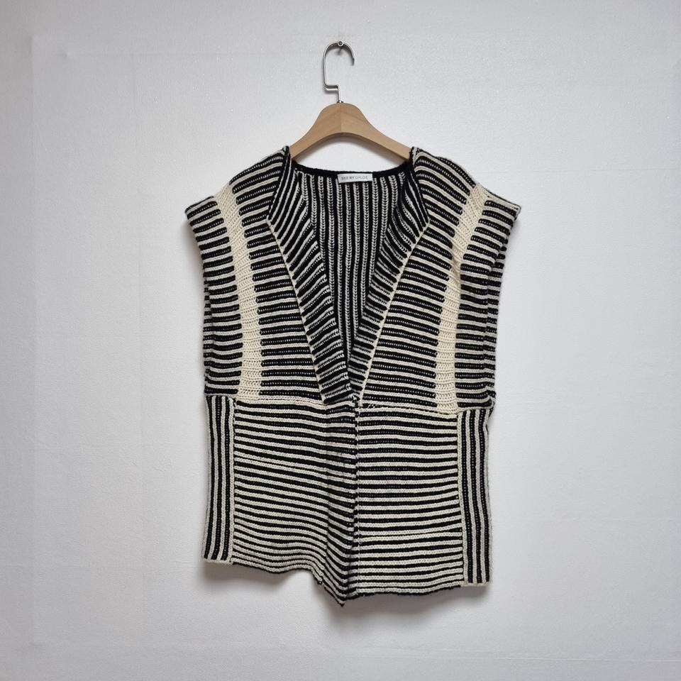  씨 바이 끌로에 블렌드 니트 베스트 아이보리&블랙 (100)