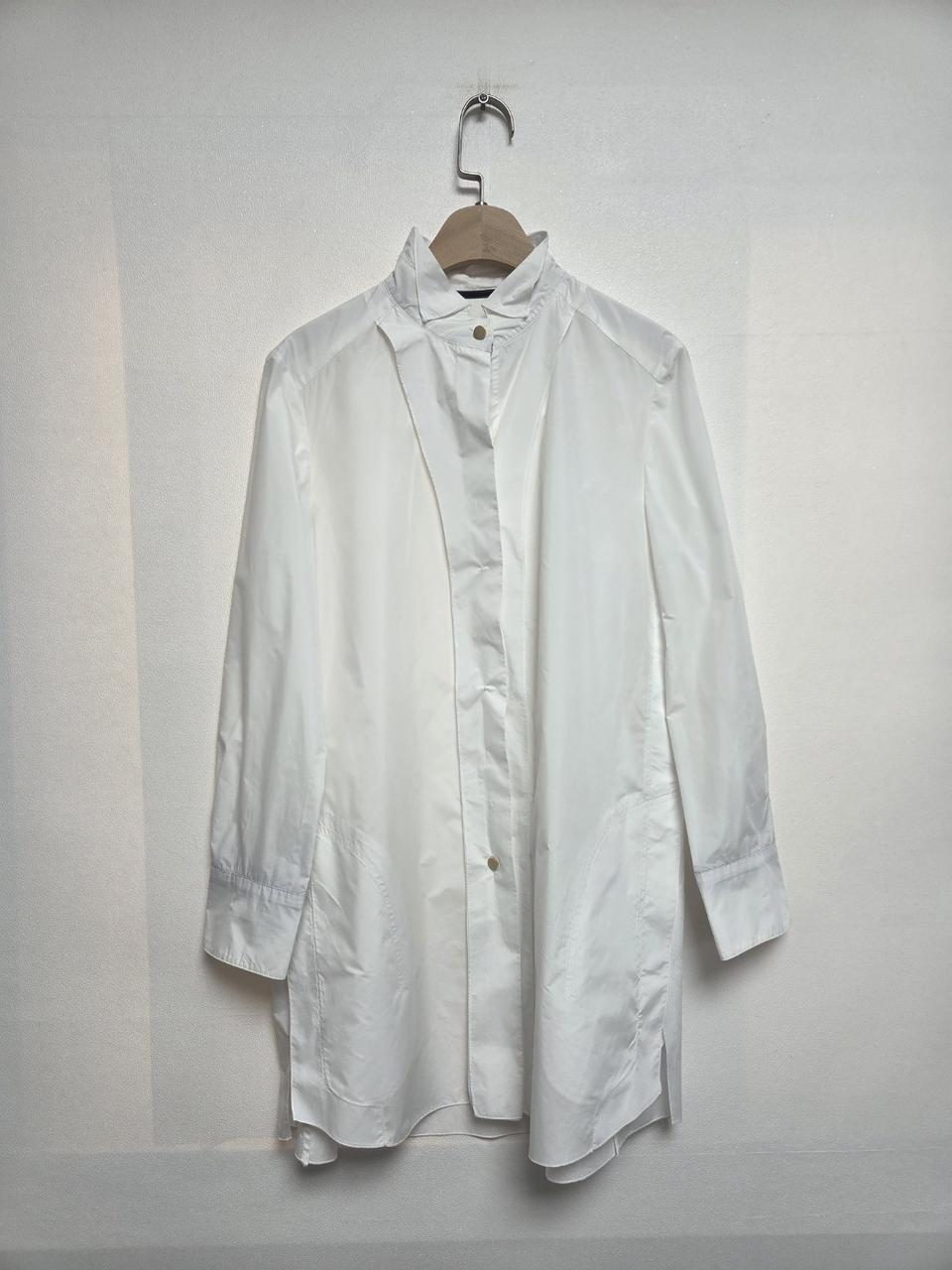 한섬 타임 금장 버튼 셔츠 드레스 화이트(S) 