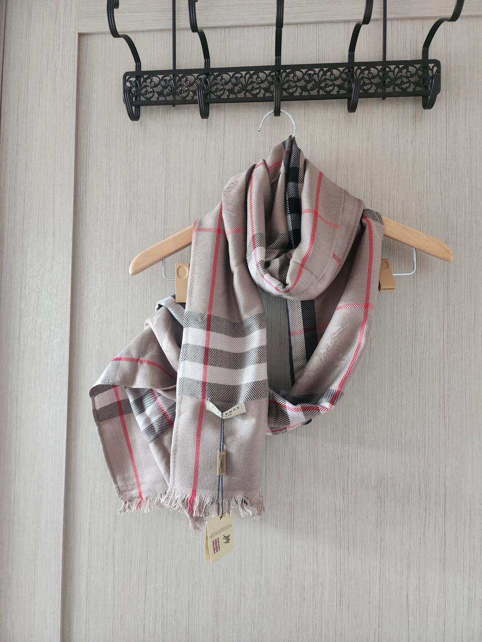 베이지 체크 머플러