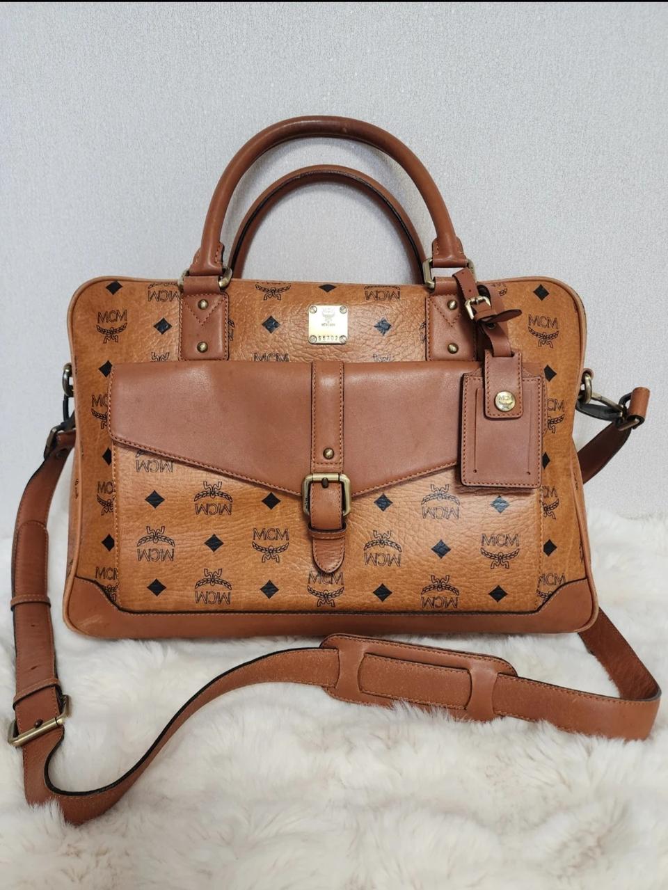 MCM 비세토스 브라운 토트백 서류가방