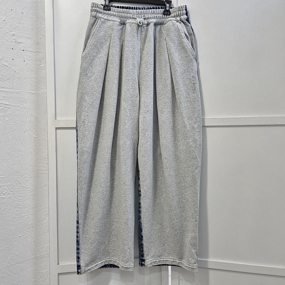 샌드사운드 데님 배색 스웻 팬츠