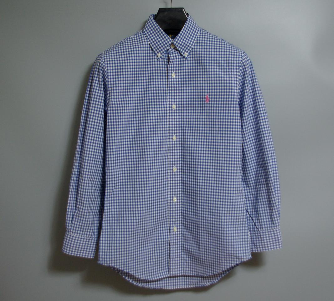 랄프로렌 깅엄체크 셔츠 S