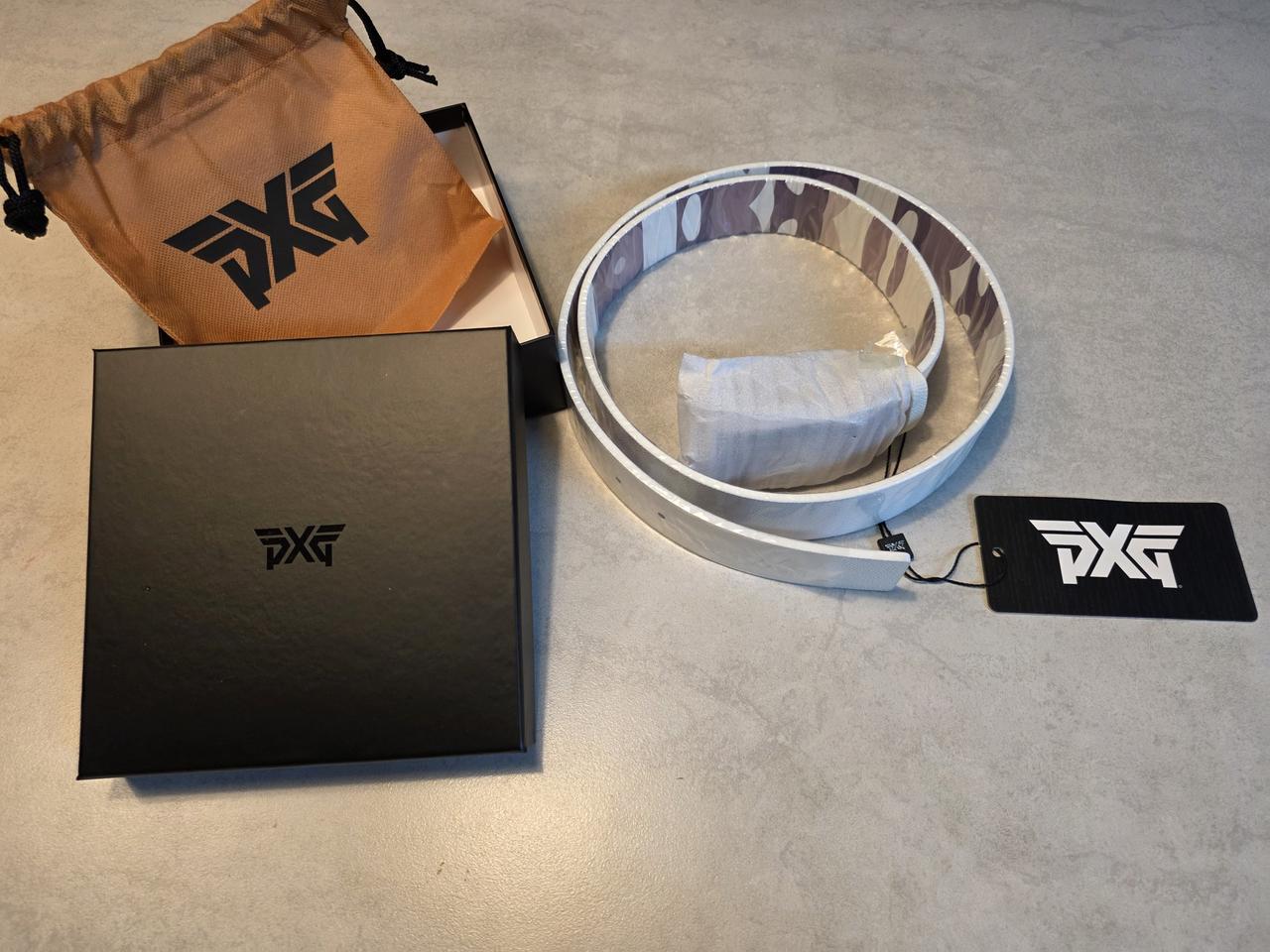 PXG 남성 골프벨트 화이트