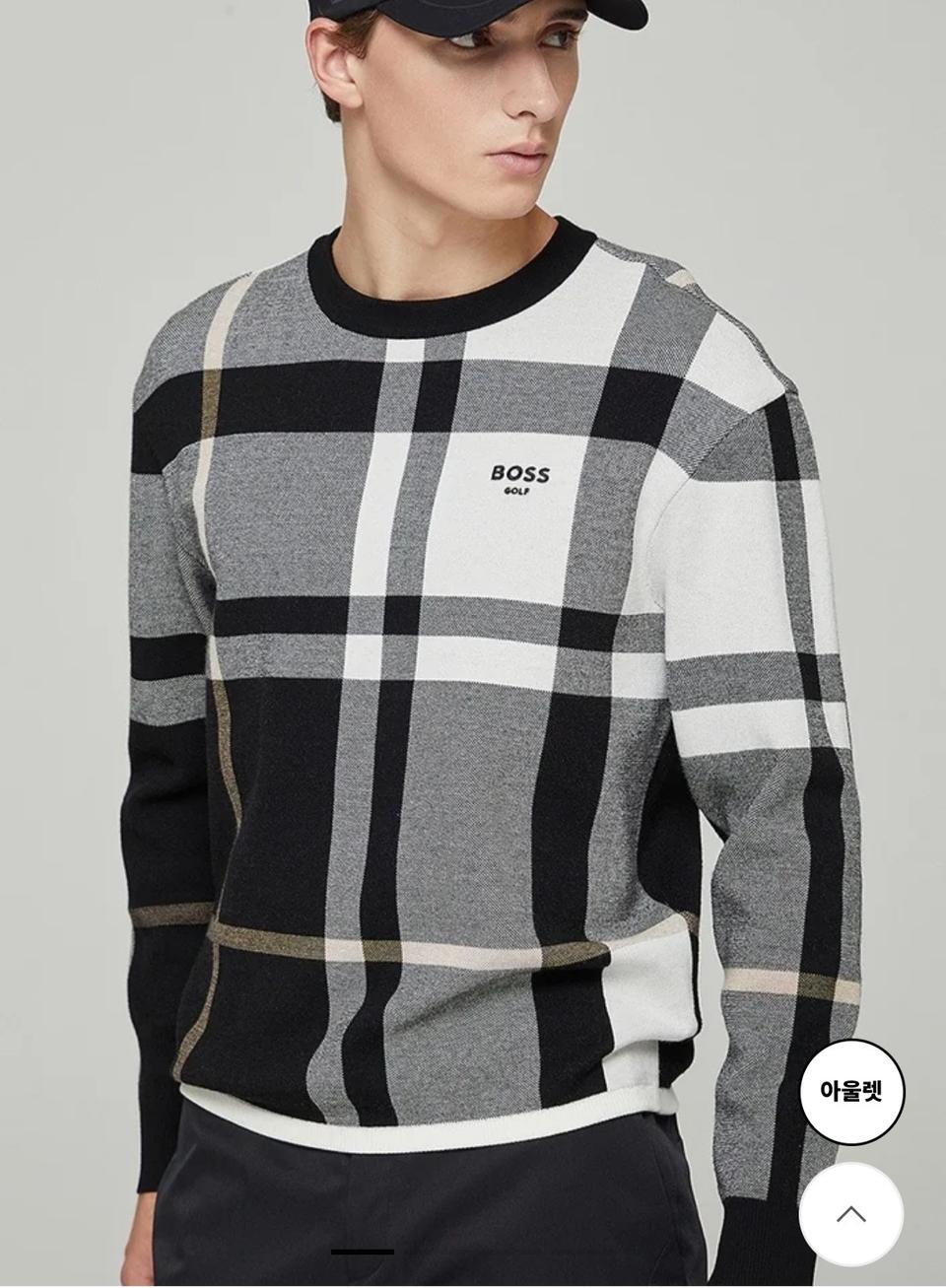 [xl/105/정품/23년] 보스골프 풀오버 체크 니트