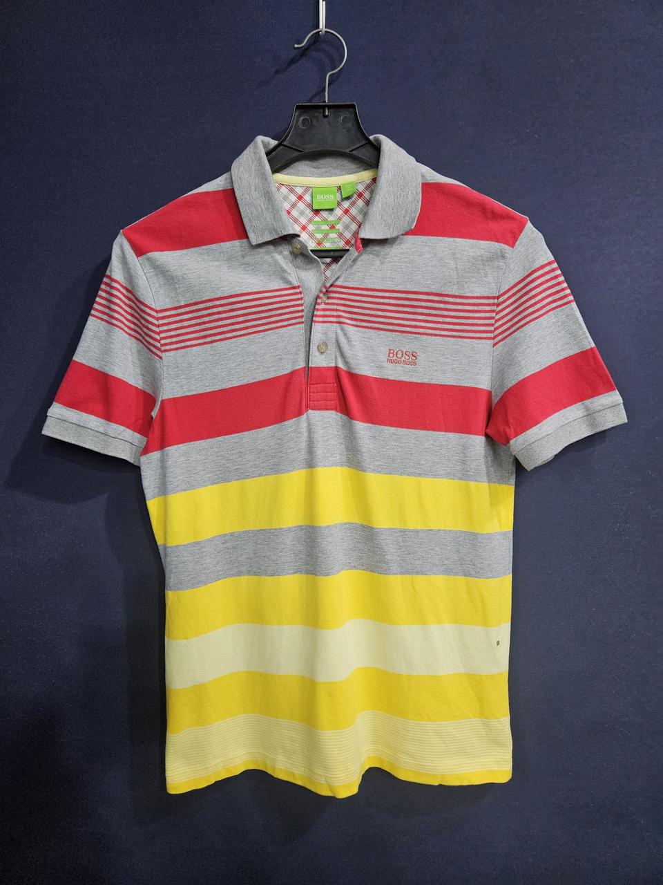 휴고보스 자수로고 스트라이프 줄무늬 남성 95 카라반팔티