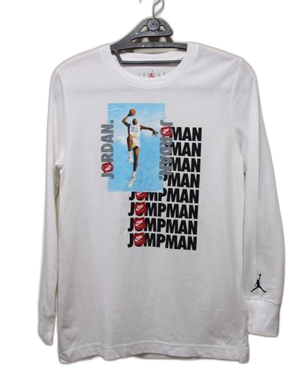 조던 빅프린팅 면티 롱슬리브 키즈M 10-12Y