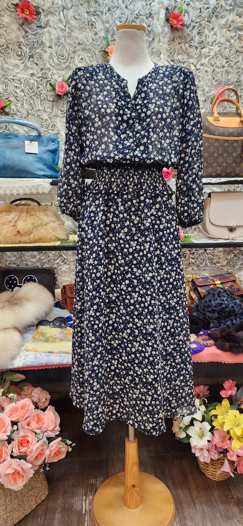 W CLOSET 쉬폰 롱원피스 (55 66 77)