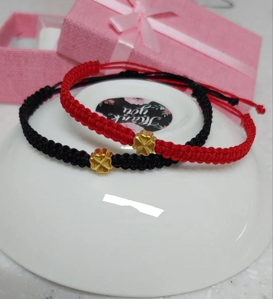 새제품)24k 순금 소원 매듭팔찌. 14k,18k아님