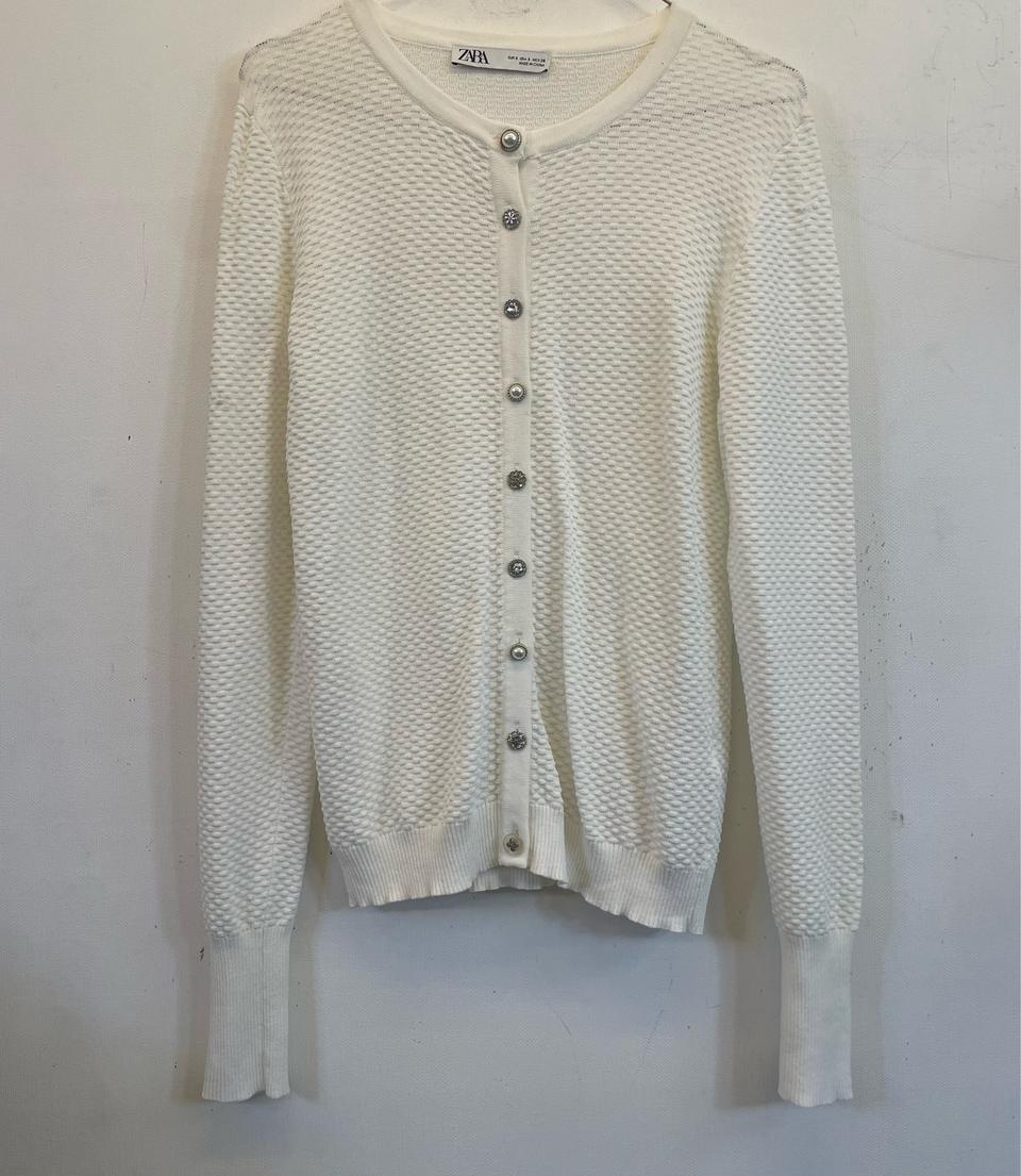 ZARA 자라 비스코스 니트가디건 화이트