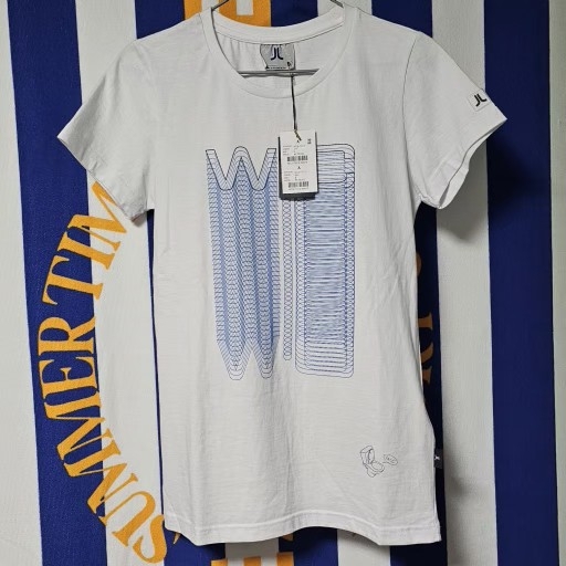 택새상품/질바이질스튜어트 화이트 프린팅 반팔 티셔츠